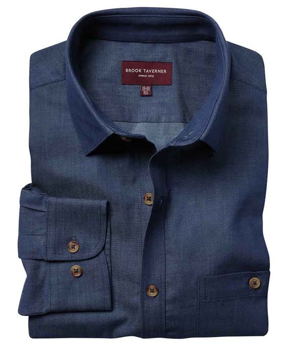 Brook Taverner Jasper Long Sleeve Chambray Shirt