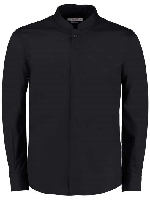 Mandarin collar shirt long-sleeved (tailored fit)