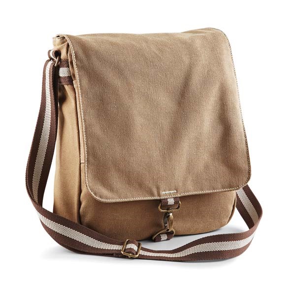 Vintage canvas messenger