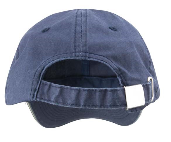 Washed fine line cotton cap with sandwich peak